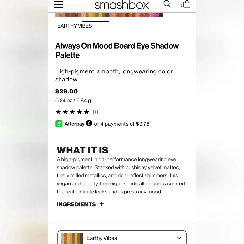 Smashbox Always On Mood Board Eyeshadow Palette - Earthy Vibes - Picture 2 of 16